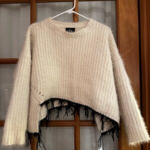 Vintage Fringed Sweater Size Small